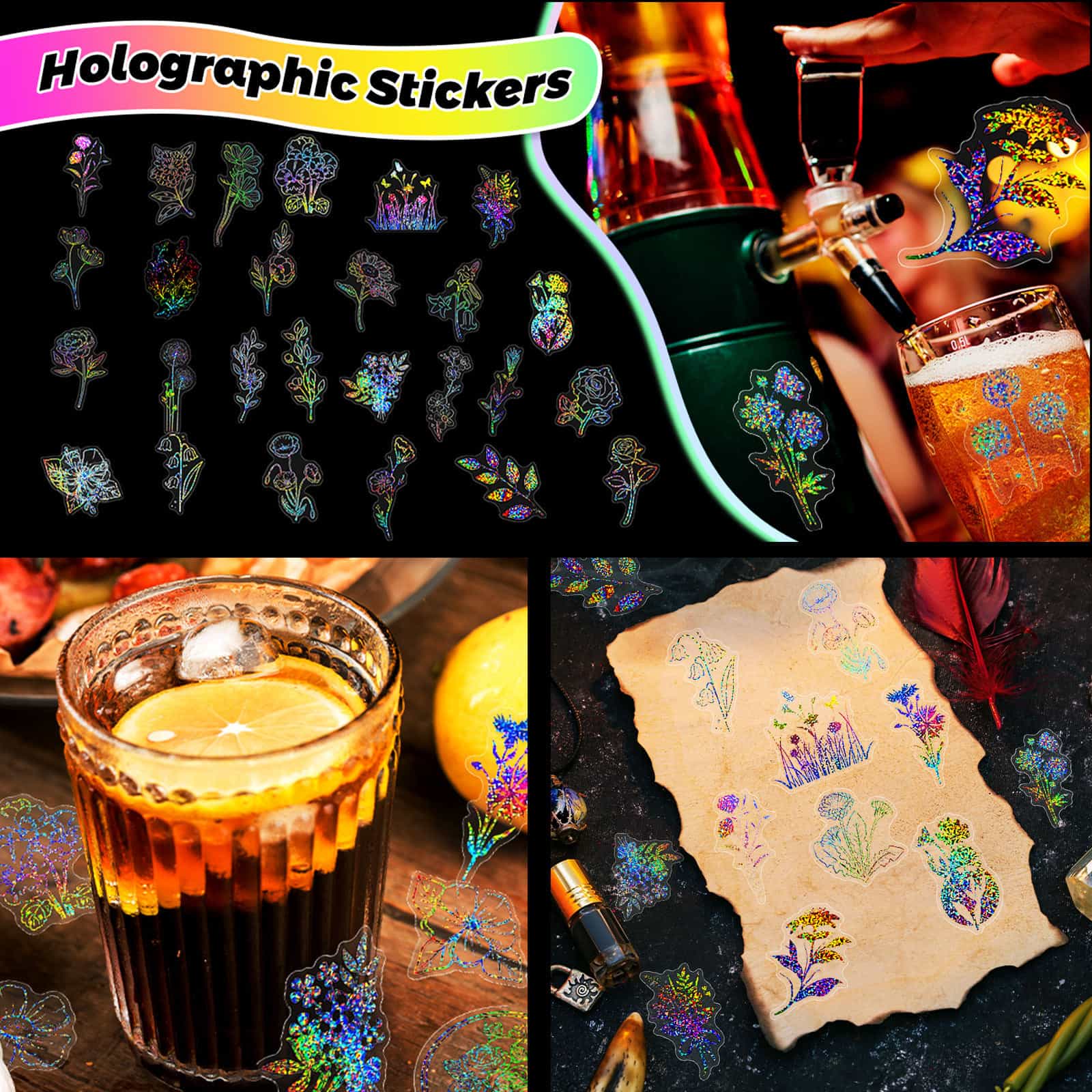 Pegatina holográfica brillante