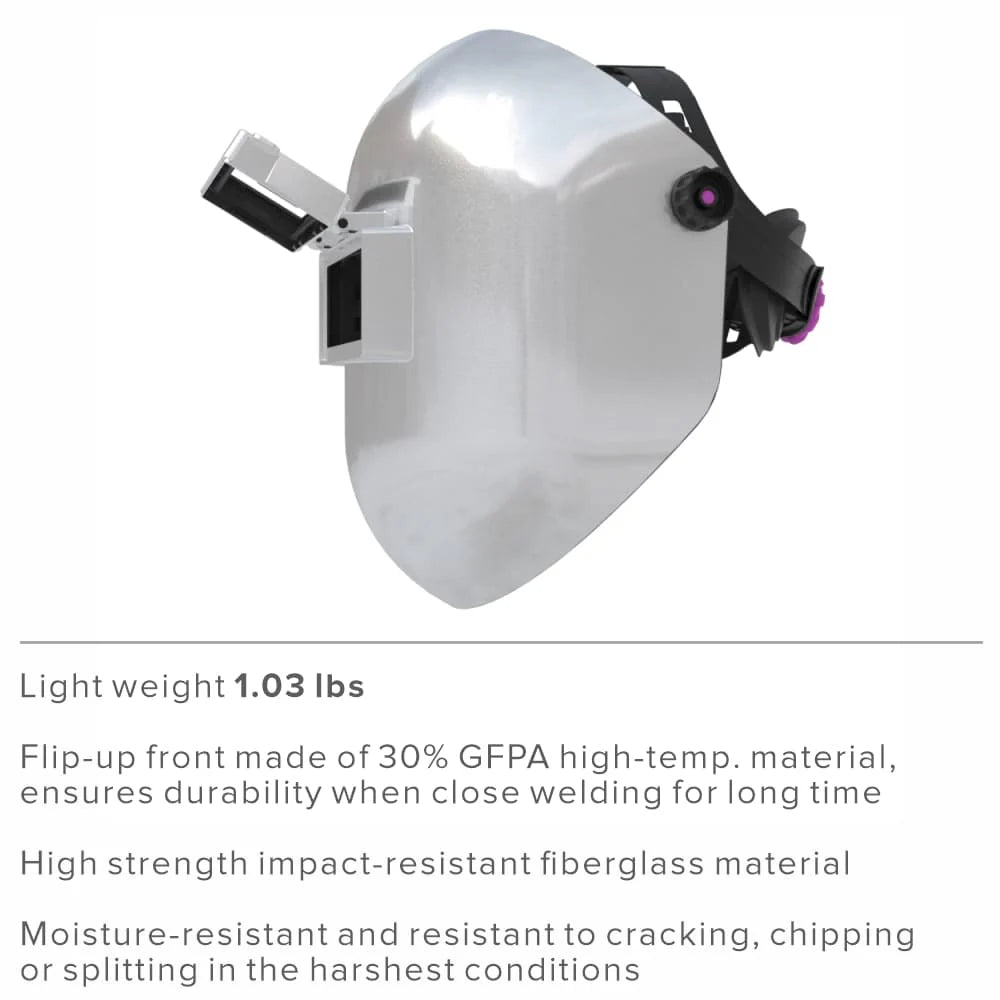 Casco de soldadura con pala de azúcar de fibra de vidrio cortada, corte MEDIANO, revestimiento de tuberías superior e inferior