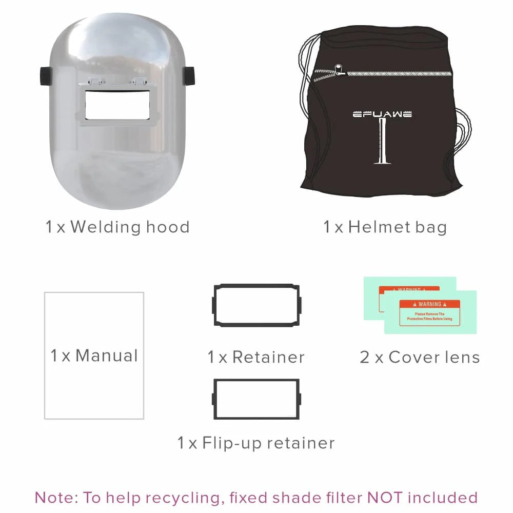 Casco de soldadura con pala de azúcar de fibra de vidrio cortada, corte MEDIANO, revestimiento de tuberías superior e inferior